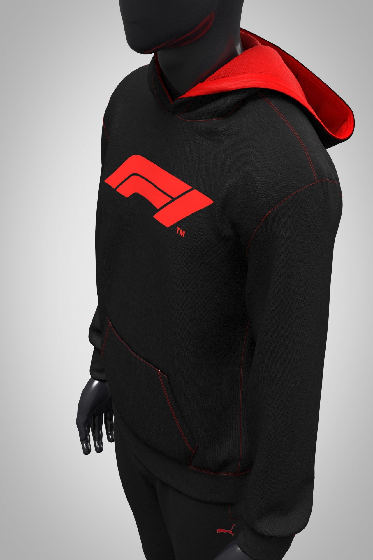 F1 Collection Large Logo Hoodie - Black