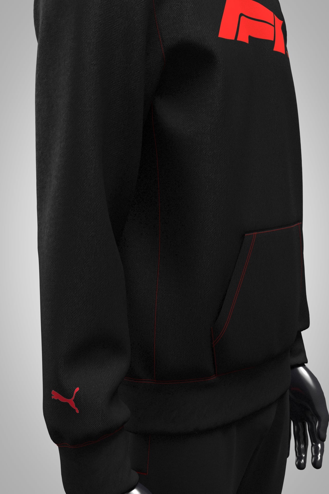 F1 Collection Large Logo Hoodie - Black
