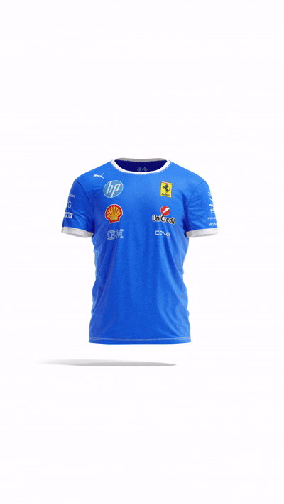Ferrari T Shirt F1 Team 2025 - Special Edition Monza - Blue