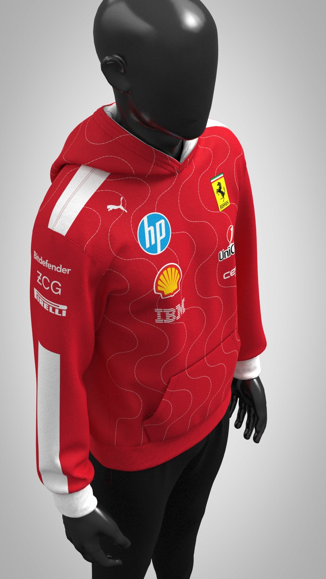 Scuderia Ferrari F1 PUMA 2025 Team Hoodie Rosso - Red