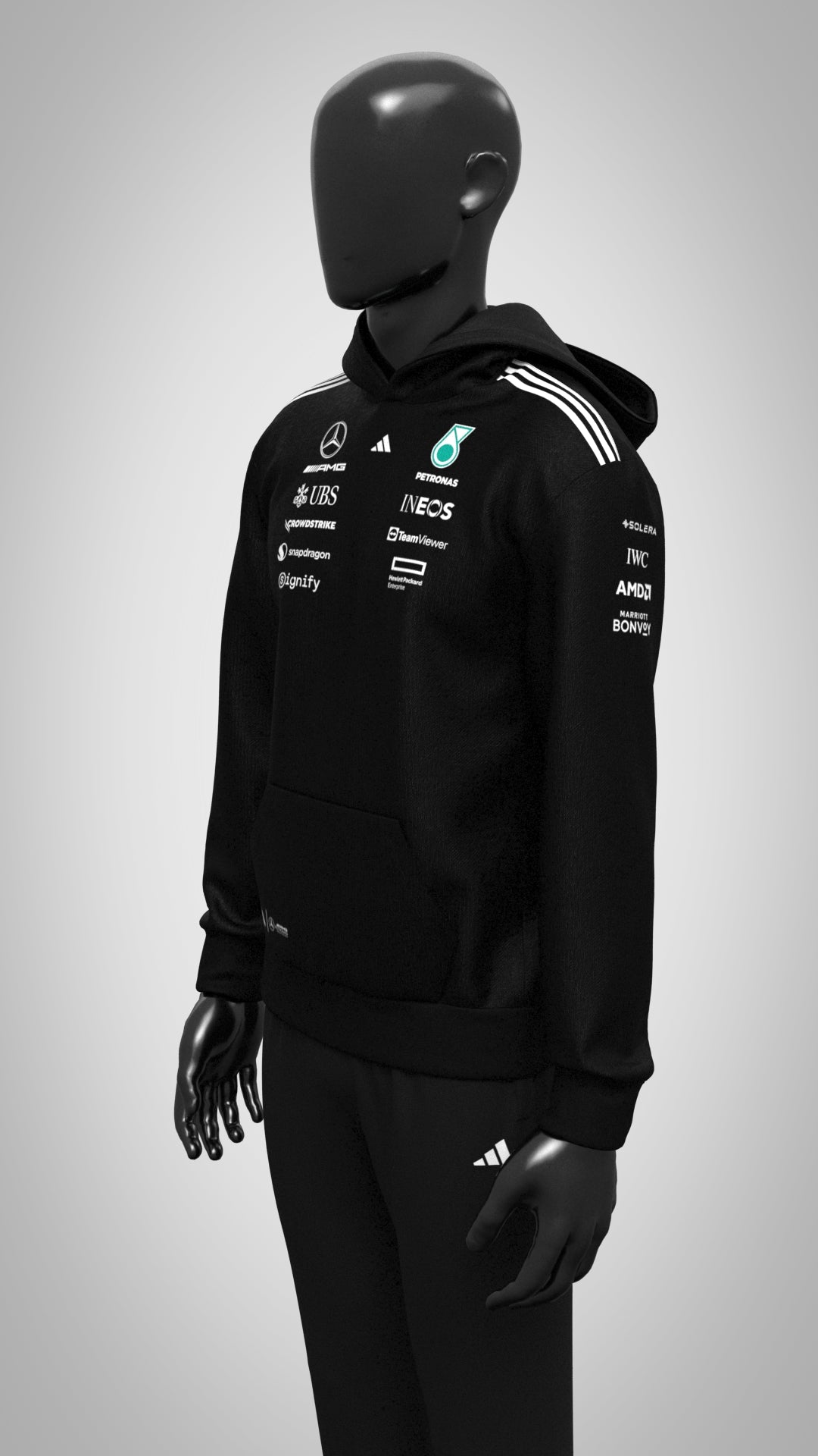 Mercedes-AMG F1 adidas 2025 Team Hoodie - Black