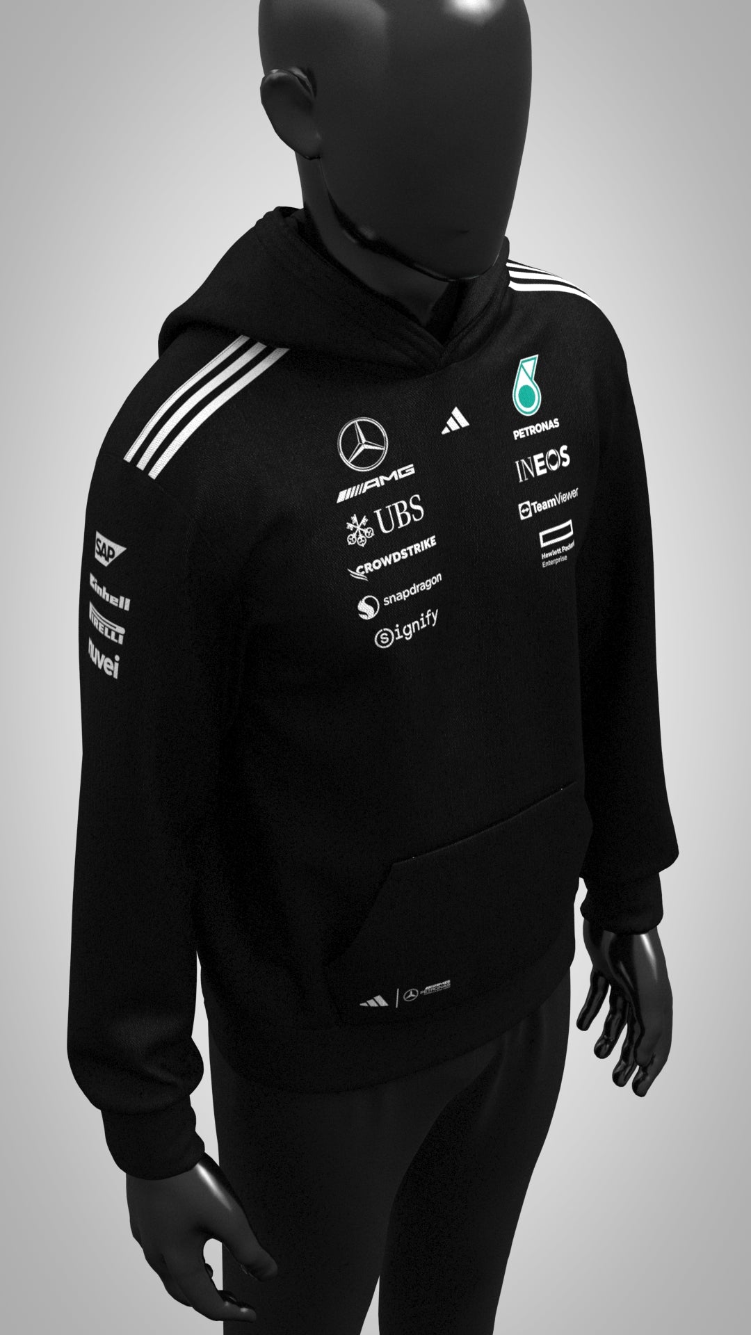 Mercedes-AMG F1 adidas 2025 Team Hoodie - Black