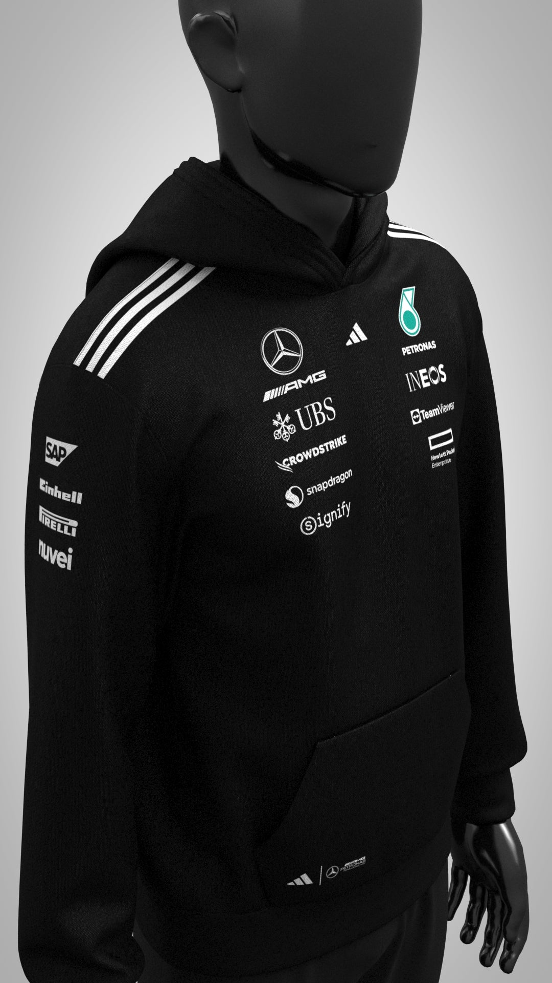 Mercedes-AMG F1 adidas 2025 Team Hoodie - Black