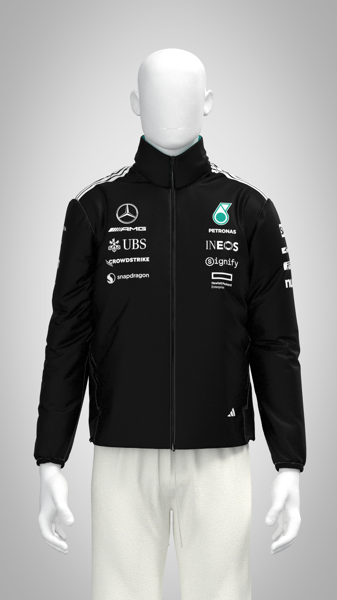 Mercedes-AMG F1 adidas 2025 Team Jacket - Black