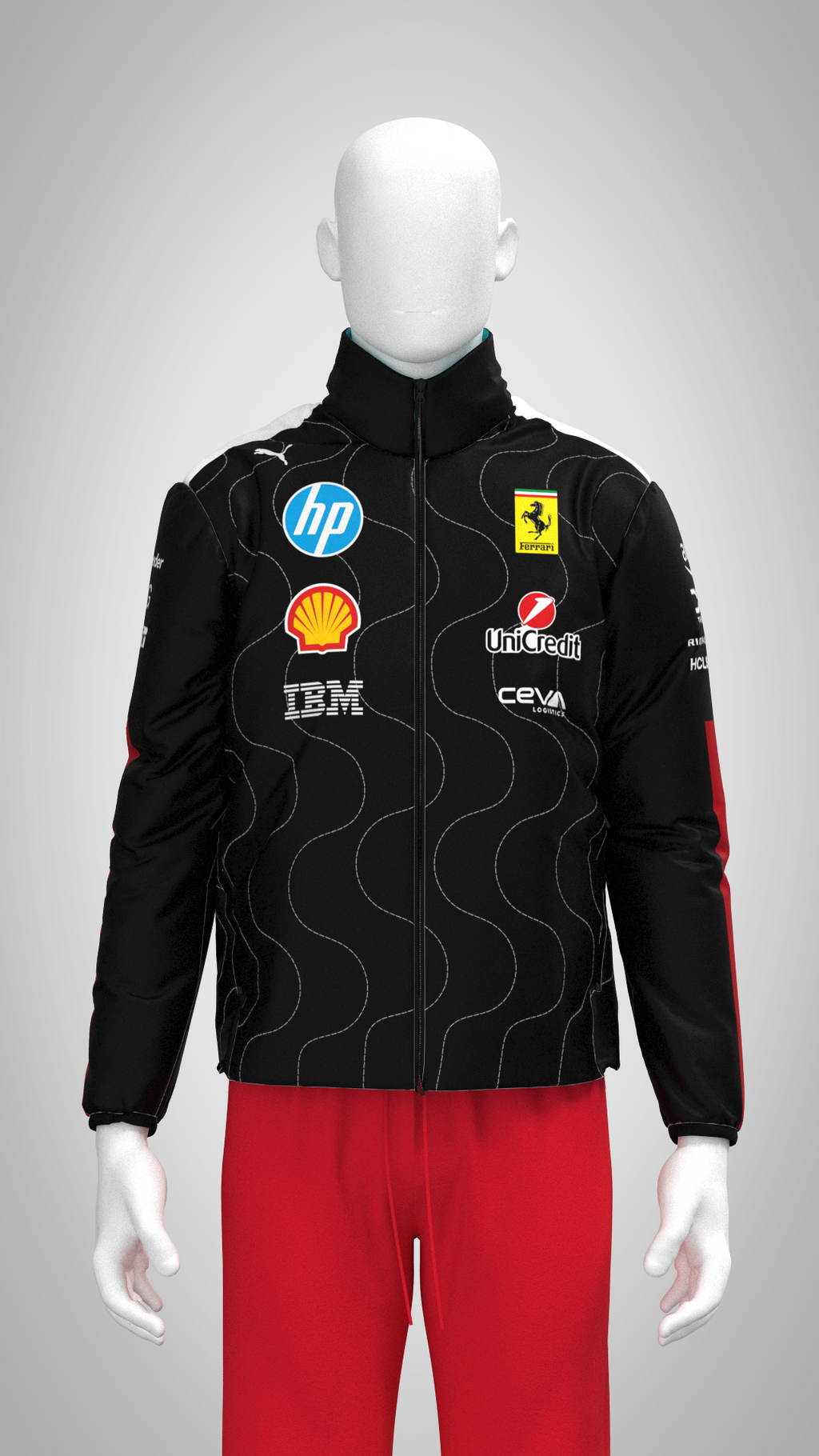 Scuderia Ferrari F1 PUMA 2025 Team Jacket Nero Rosso