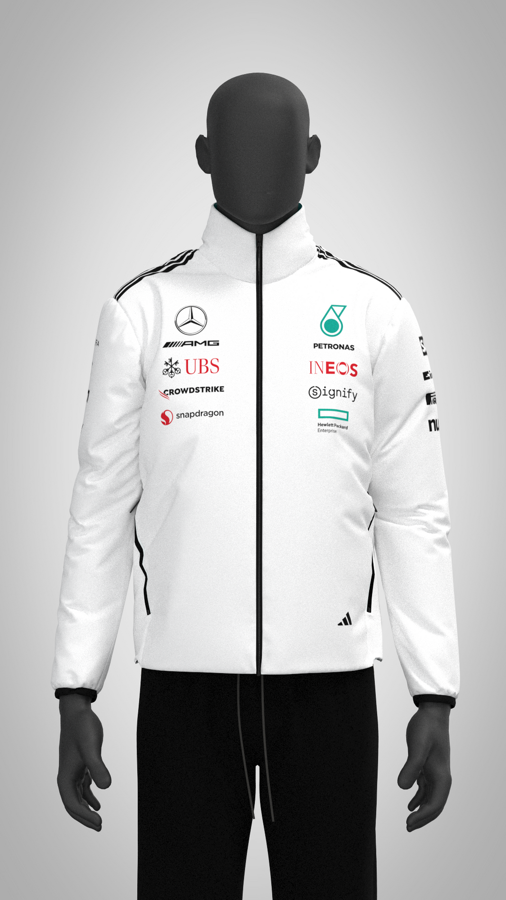 Mercedes-AMG F1 adidas 2025 Team Jacket - White
