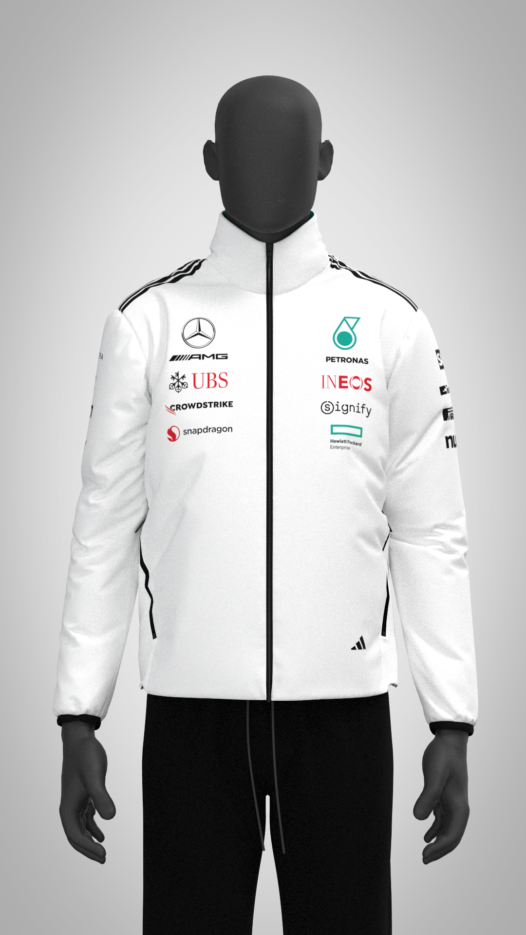 Mercedes-AMG F1 adidas 2025 Team Jacket - White