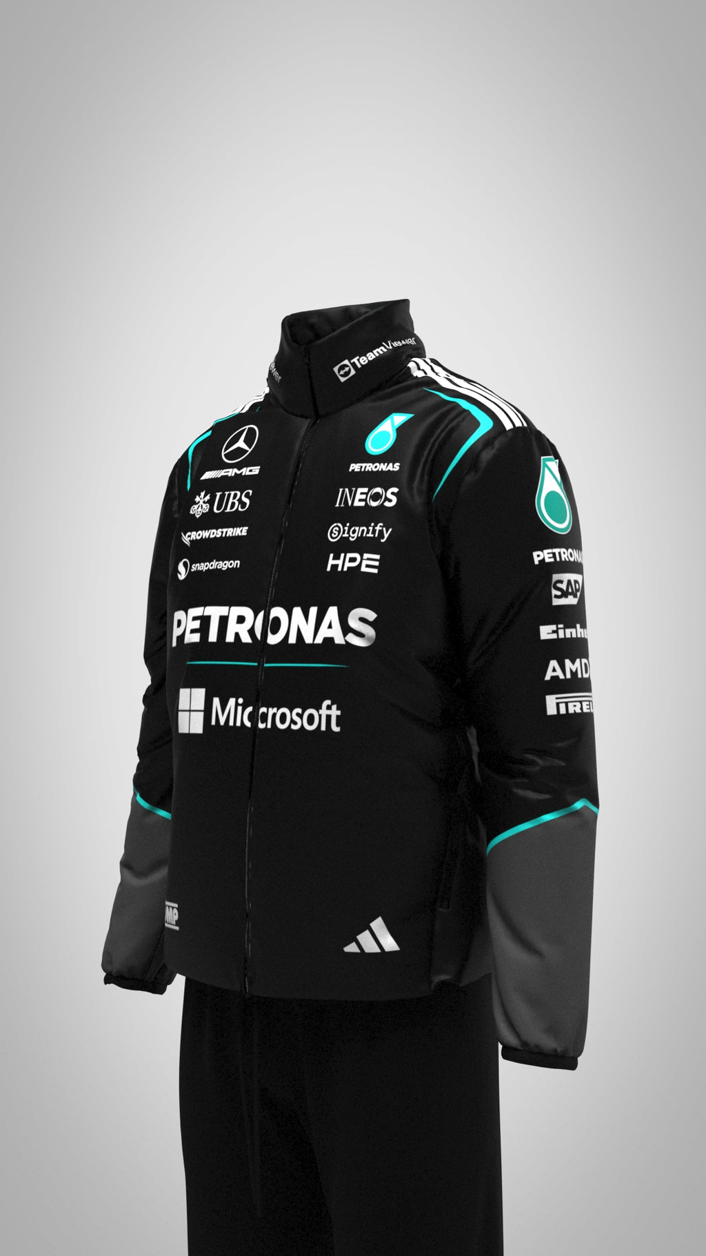 Mercedes AMG Petronas adidas F1 2026 Team Jacket - Black
