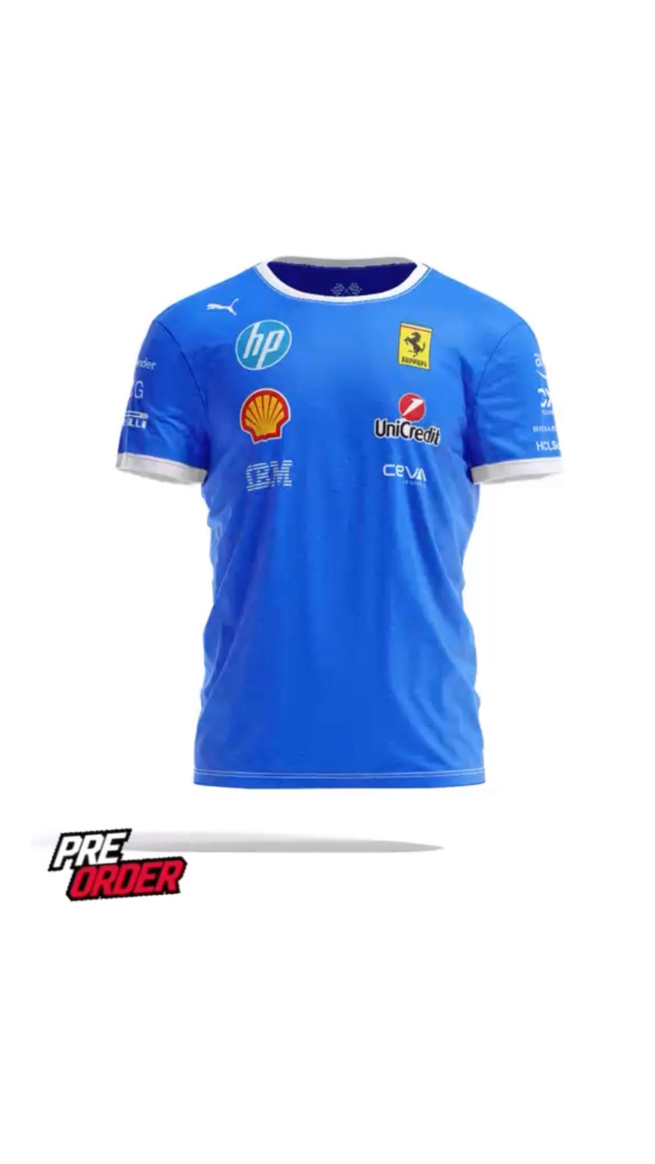 Ferrari T Shirt F1 Team 2025 - Special Edition Monza - Blue