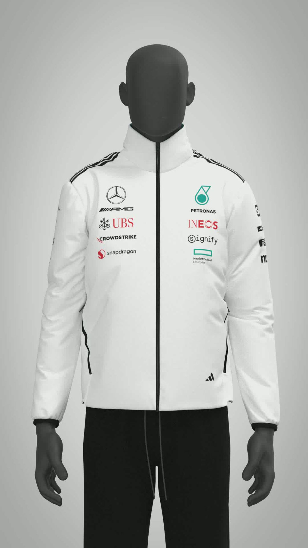 Mercedes-AMG F1 adidas 2025 Team Jacket - White
