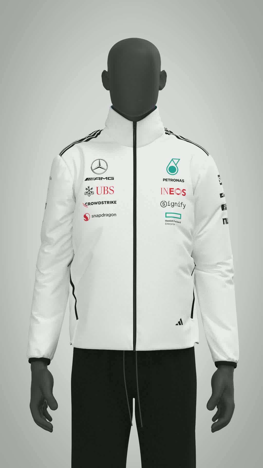 Mercedes-AMG F1 adidas 2025 Team Jacket - White