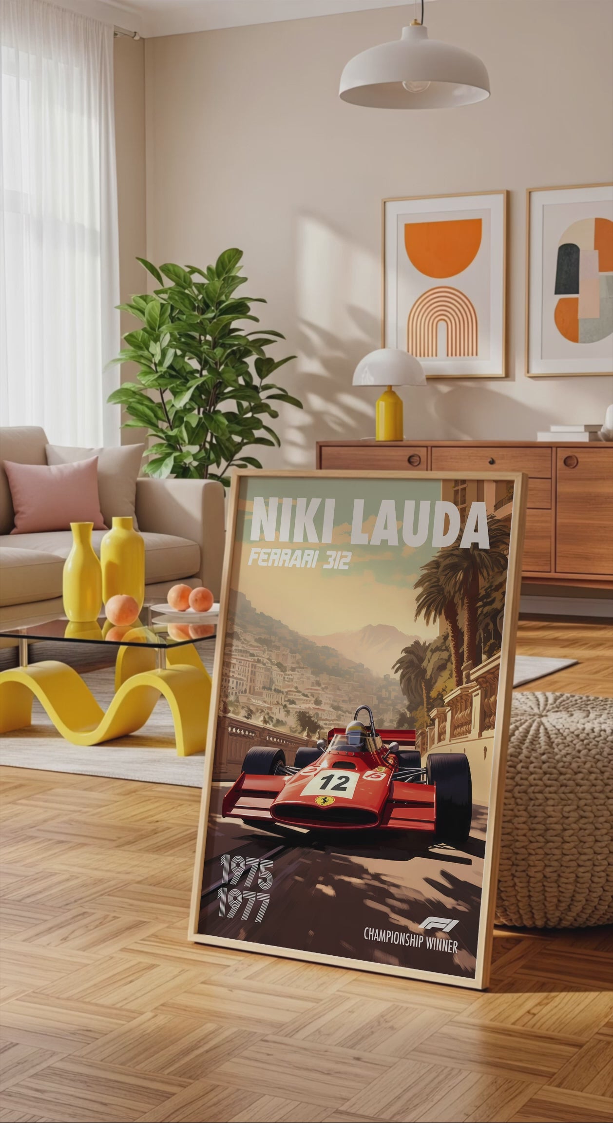 Niki Lauda Poster Formula1 Race Car Wall Art Ferrari 312 Artwork