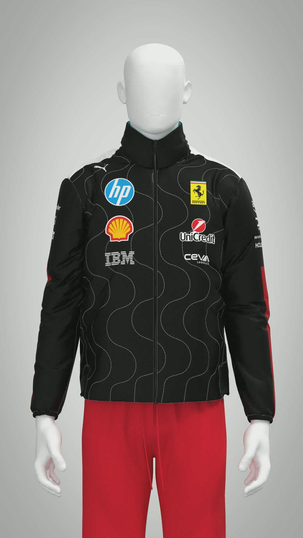 Scuderia Ferrari F1 PUMA 2025 Team Jacket Nero Rosso