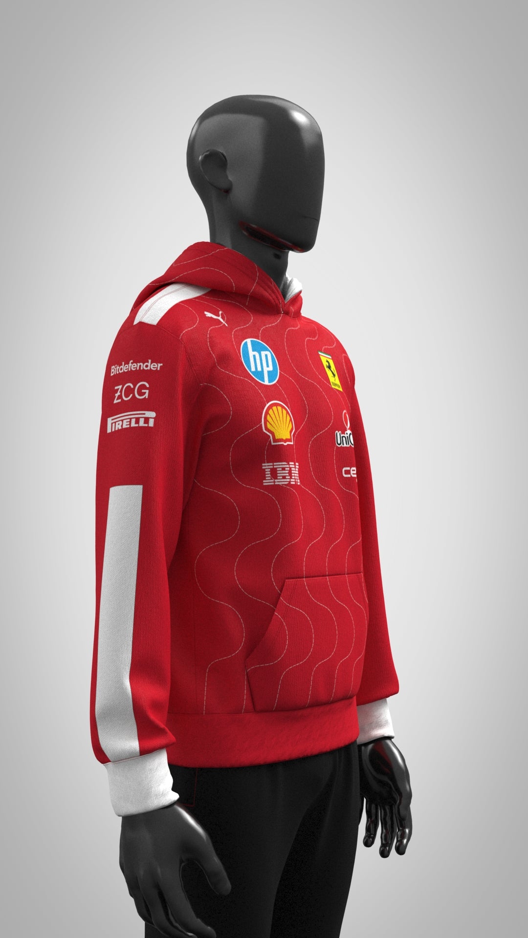 Scuderia Ferrari F1 PUMA 2025 Team Hoodie Rosso - Red