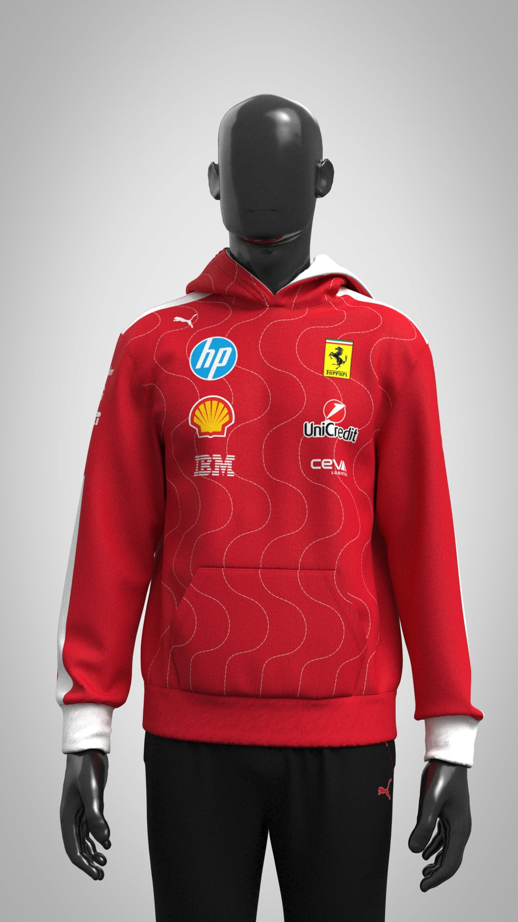 Scuderia Ferrari F1 PUMA 2025 Team Hoodie Rosso - Red