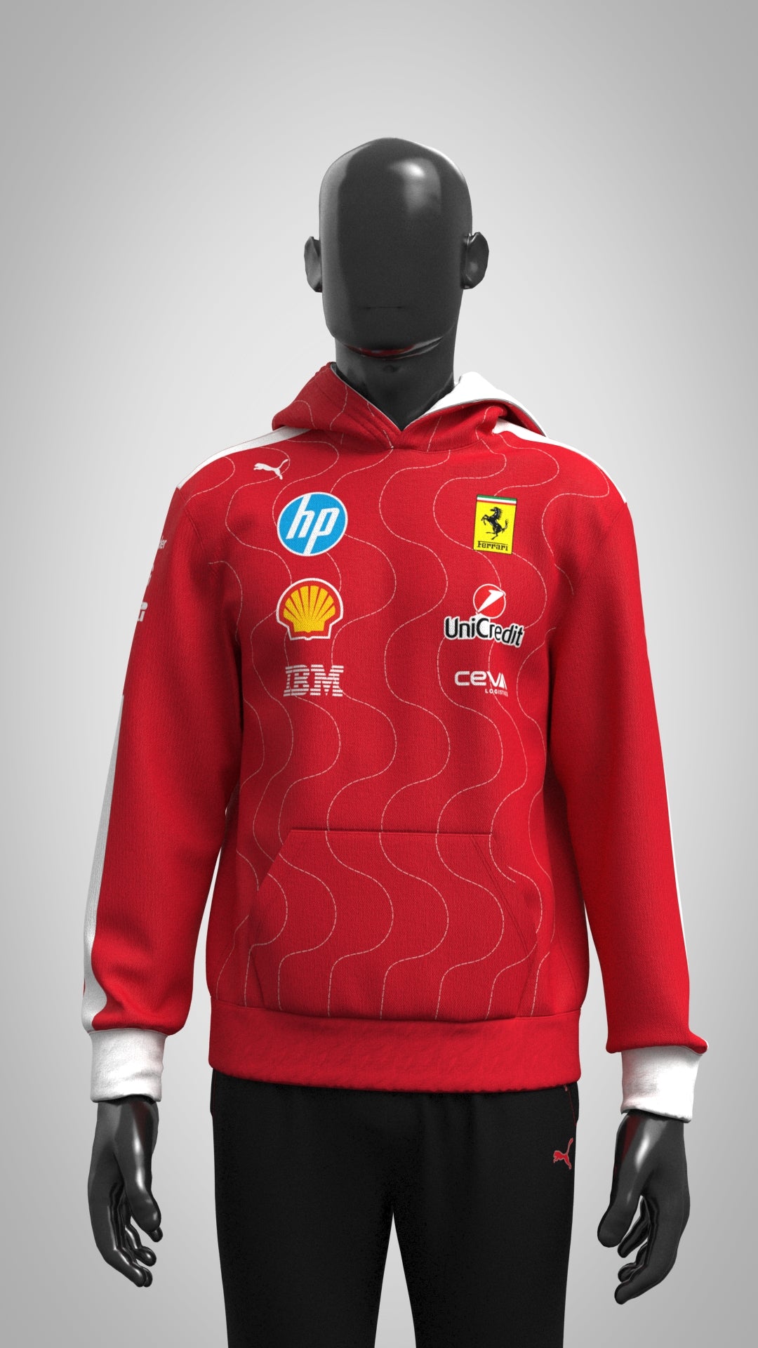 Scuderia Ferrari F1 PUMA 2025 Team Hoodie Rosso - Red